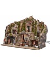 Presepe con luci e fontana funzionante completo di statue Landi
