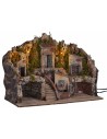 Presepe illuminato con fontana 50x25x35 cm