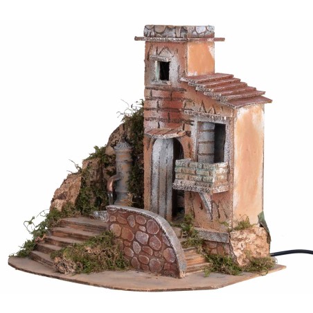 House with functioning column Nasone fountain 32x23x32h