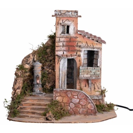 Casa con fuente nasone de columna funcionando 32x23x32h