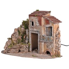 Rustic house with working column Nasone fountain 37x25x28h 2