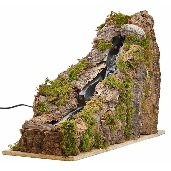 Waterfall with drops, functioning, measuring 61x20x37h cm for Mondo nativity scene.