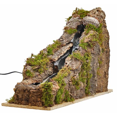 Waterfall with drops, functioning, measuring 61x20x37h cm for Mondo nativity scene.