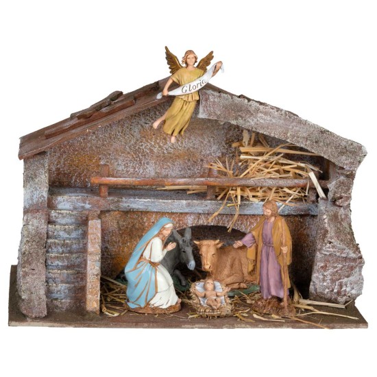 Capanna vuota di campagna con soppalco cm 30x15x19h per presepe