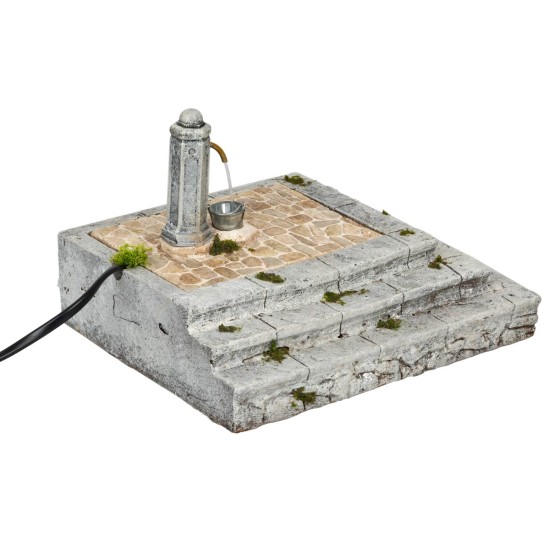 Fontana a colonna con scalinate in resina cm 20x17x13h