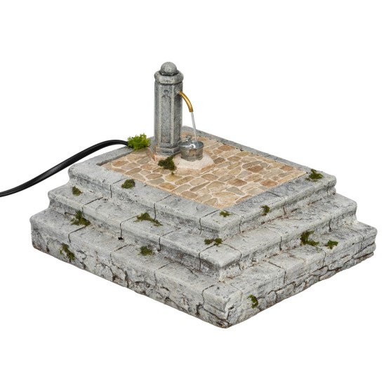 Fontana a colonna con scalinate in resina cm 20x17x13h