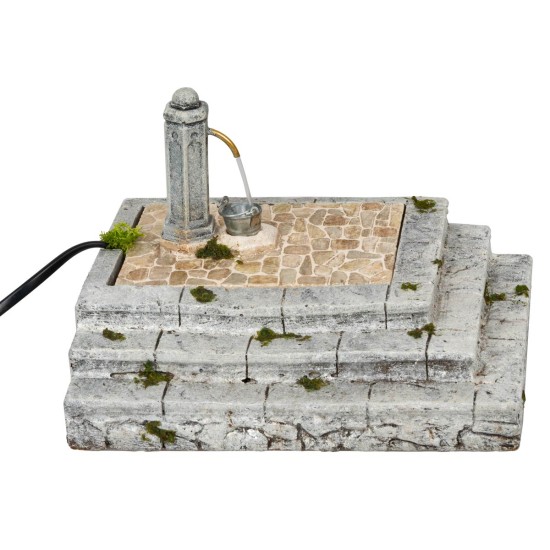Fontana a colonna con scalinate in resina cm 20x17x13h