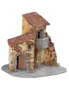 Rustic plastered little house with balcony 20x18x18h for nativity scene