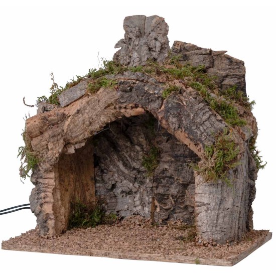 Capanna illuminata tonda cm 30x20x30h per presepe Mondo Presepi