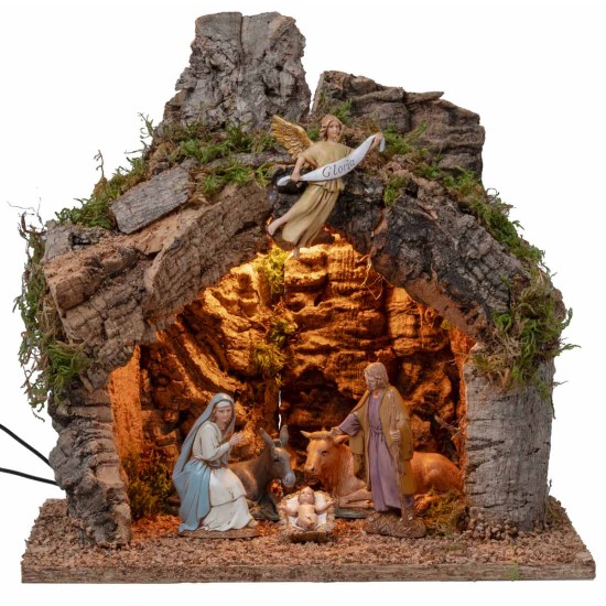 Capanna illuminata tonda cm 30x20x30h per presepe Mondo Presepi