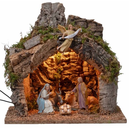 Round illuminated hut 30x20x30h cm for nativity scene Mondo Presepi