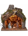 Capanna illuminata tonda cm 30x20x30h per presepe Mondo Presepi