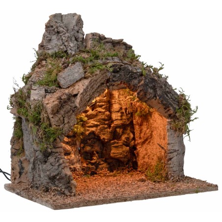 Capanna illuminata tonda cm 30x20x30h per presepe Mondo Presepi