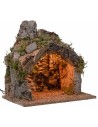 Cabaña iluminada redonda de 30x20x30 cm para pesebre Mondo Presepi.