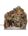 Presepe illuminato a tre livelli 31x30x33h completo di statue