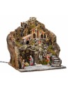 Presepe illuminato a tre livelli 31x30x33h completo di statue