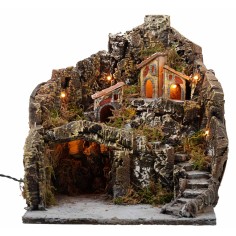 Presepe illuminato a tre livelli 31x30x33h per presepe Mondo 2