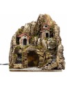 Presepe illuminato con ruscello e lunga scalinata 35x30x40h