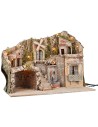 Presepe illuminato con mulino e fontana funzionanti a corrente