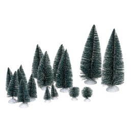 Conjunto de 16 pinos nevados de 4,5 a 22,5 cm de altura