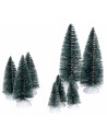 Set de 9 pinos efecto nieve de 4,5 a 22,5 cm