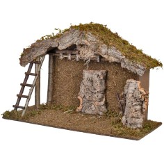 Capanna vuota corteccia e muschio con scala 79x36x50h 2