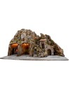 Illuminated nativity scene with oven and small waterfall 81x40x46h for