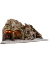 Presepe illuminato con forno e piccola cascata 81x40x46h