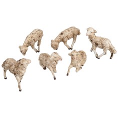 Set 6 pecore per statuine cm 10 per presepe Mondo Presepi 2