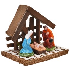 Nativity with dark wood hut 10x8x9.5h for Mondo nativity scene 2