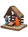 Nativity with dark wood hut 10x8x9.5h for Mondo nativity scene