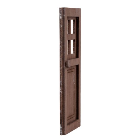 Puerta de madera con ventanillas cuadradas 14x7cm para belén Mundo