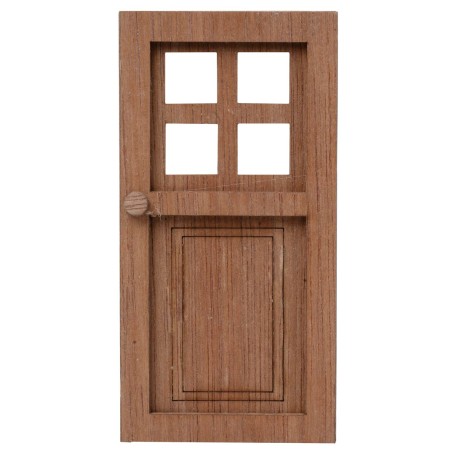 Wooden door with square windows cm 7x14 h for nativity scene