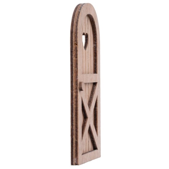 Porta in legno con finestrella a forma di cuore cm 7x14 h