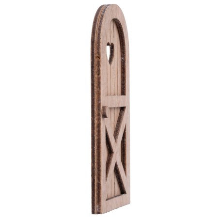 Porta in legno con finestrella a forma di cuore cm 7x14 h
