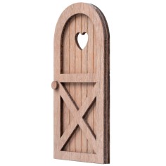 Wooden door with heart-shaped window 14x7cm for nativity scene 2