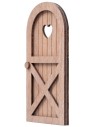 Porta legno con finestrella a forma di cuore 14x7cm per presepe