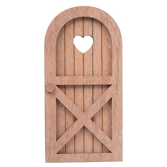Porta in legno con finestrella a forma di cuore cm 7x14 h