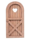 Wooden door with heart-shaped window 14x7cm for nativity scene