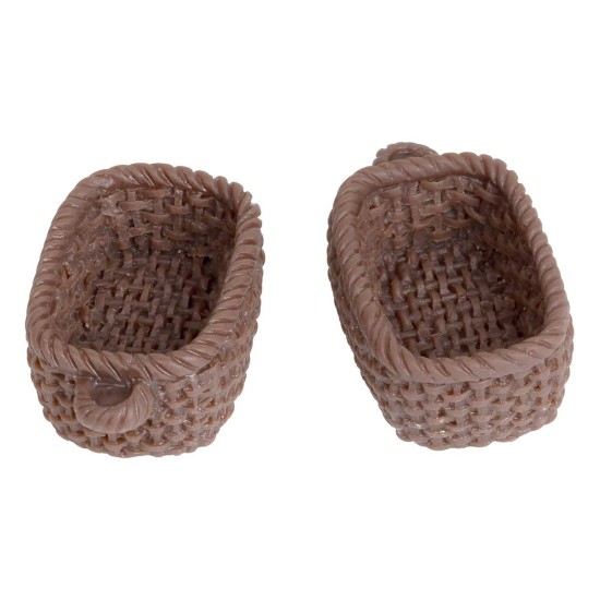 Set of 2 rectangular PVC baskets 2.5cm for Mondo nativity scene