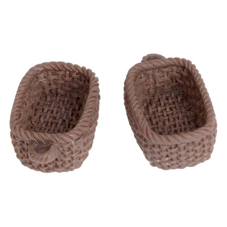 Set of 2 rectangular PVC baskets 2.5cm for Mondo nativity scene