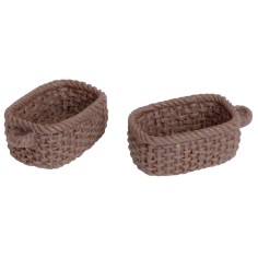 Set 2 cestini rettangolari in pvc 2,5cm per presepe Mondo 2