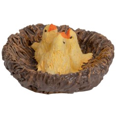 Cesta con pollitos en resina Ø 3,5cm para belén Mundo Pesebres