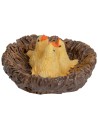 Cesta con pulcini in resina Ø 3,5cm per presepe Mondo Presepi