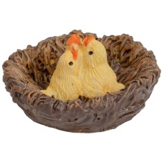 Cesta con pulcini in resina Ø 3,5cm per presepe Mondo Presepi 2