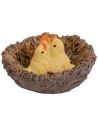 Cesta con pulcini in resina Ø 3,5cm per presepe Mondo Presepi