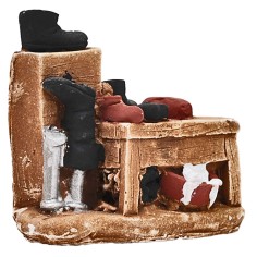 Banchetto da calzolaio in gesso 7x3,5x6h per presepe Mondo 2