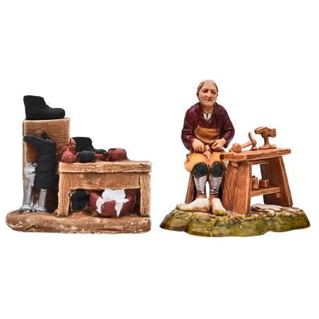 Shoemaker's stall in plaster 7x3.5x6h for Mondo nativity scene