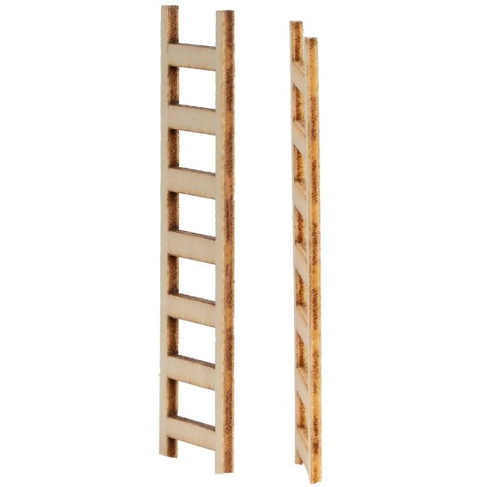 Conjunto de 2 pequeñas escaleras de madera de 6 cm de altura