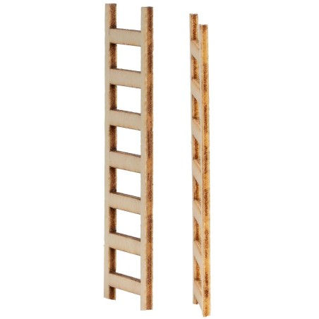 Conjunto de 2 pequeñas escaleras de madera de 6 cm de altura